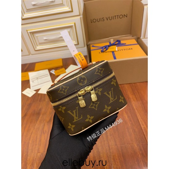 Louis Vuitton M44936 Nice Nano Cosmetic Bag with Monogram: Size - 14x10.2x8.5cm