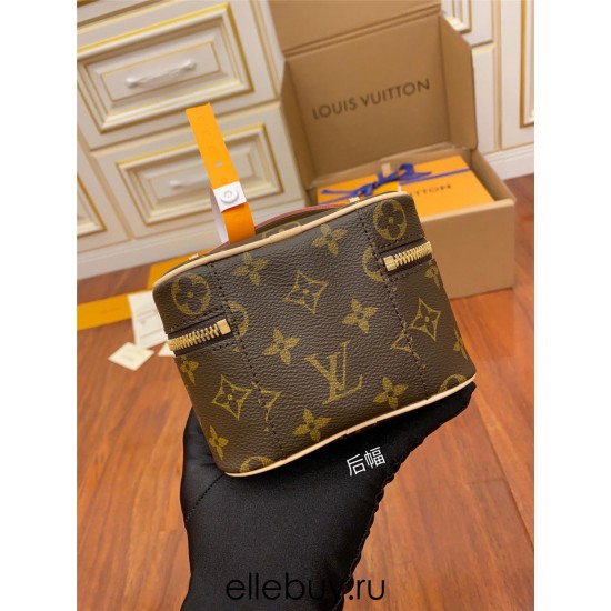 Louis Vuitton M44936 Nice Nano Cosmetic Bag with Monogram: Size - 14x10.2x8.5cm