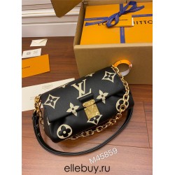 Louis Vuitton M45859 Black Print FAVORITE Handbag, Soft grained leather embossed with oversized Monogram pattern: Size - 24x14x9cm