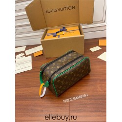 Louis Vuitton DOPP KIT Toiletry Bag (M46253) Green Monogram Macassar Canvas: Size - 28x15x16.5cm