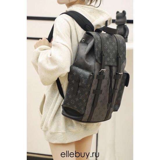 Louis Vuitton Christopher Backpack (N45419) Monogram Eclipse Black, Black: Size - 41x48x13cm