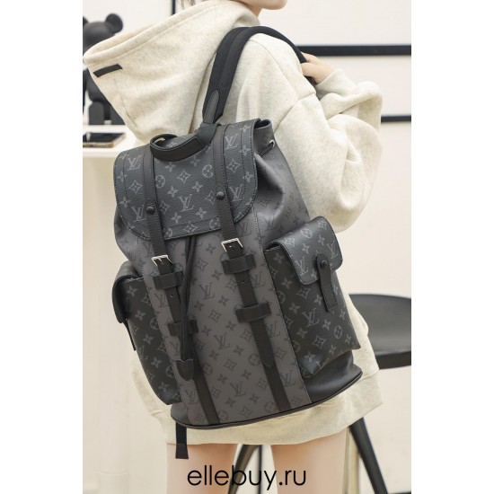 Louis Vuitton Christopher Backpack (N45419) Monogram Eclipse Black, Black: Size - 41x48x13cm