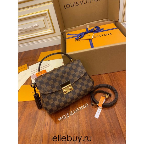 Louis Vuitton M53000 Croisette Handbag Damier Ebène Monogram Coffee Color: Size - 25.0x17.0x9.5cm