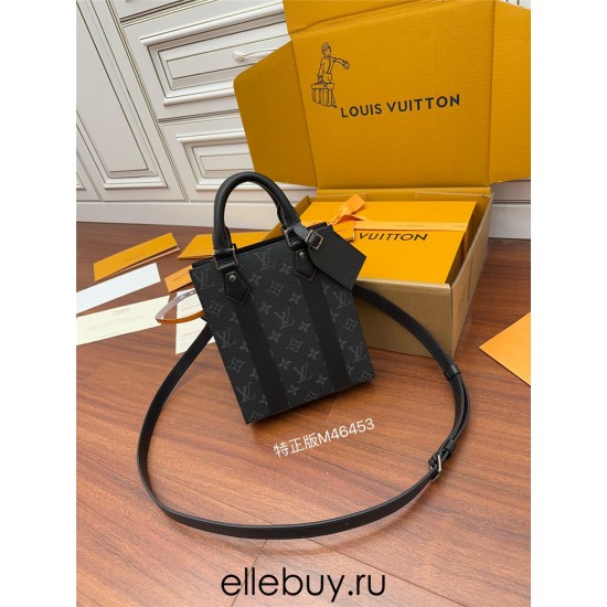 Louis Vuitton M46453 Monogram Eclipse Black Mini Men's Bag Series Sac Plat Small: Size - 19x22x7cm