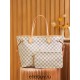 Louis Vuitton N41361 Checkered/Beige NEVERFULL Medium Handbag Damier Azur: Size - 32x28.5x17cm