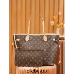 Louis Vuitton M40995 Monogram/Beige NEVERFULL Medium Handbag Monogram: Size - 32x28.5x17cm