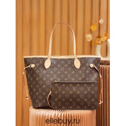 Louis Vuitton M40995 Monogram/Beige NEVERFULL Medium Handbag Monogram: Size - 32x28.5x17cm