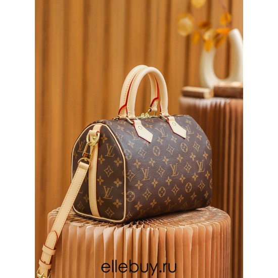 Louis Vuitton SPEEDY 25 Handbag (with Shoulder Strap) (M41113) Monogram: Size - 25x19x15cm