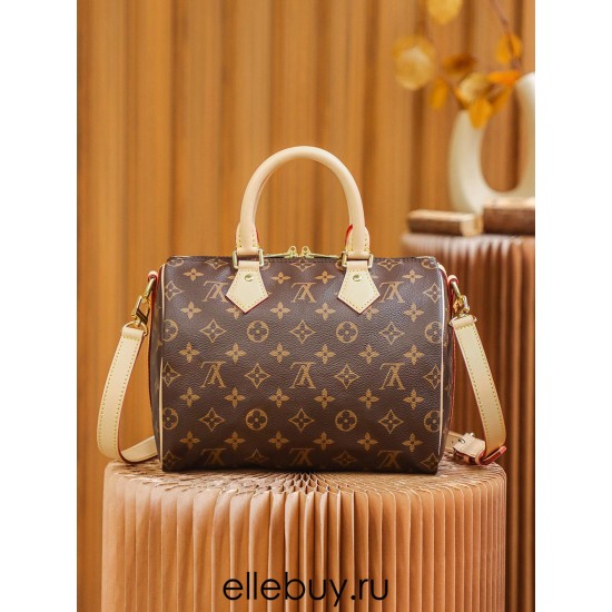 Louis Vuitton SPEEDY 25 Handbag (with Shoulder Strap) (M41113) Monogram: Size - 25x19x15cm