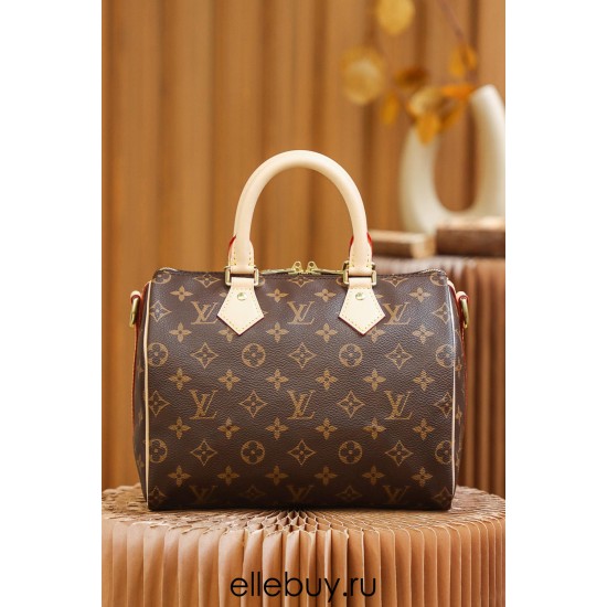 Louis Vuitton SPEEDY 25 Handbag (with Shoulder Strap) (M41113) Monogram: Size - 25x19x15cm