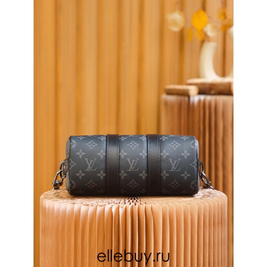 Louis Vuitton M46271 Monogram Eclipse Black Keepall 25 Handbag Monogram Eclipse Black Reverse: Size - 25x15x11cm