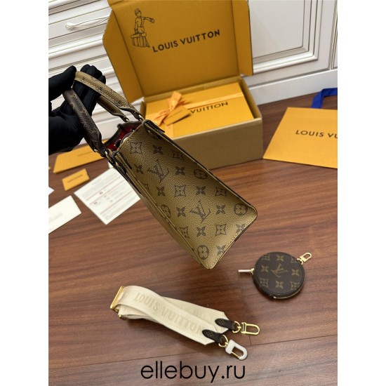 Louis Vuitton ONTHEGO Small Handbag (M46373) Patchwork Monogram and Monogram Reverse Canvas Monogram Giant: Size - 25x19x11.5cm