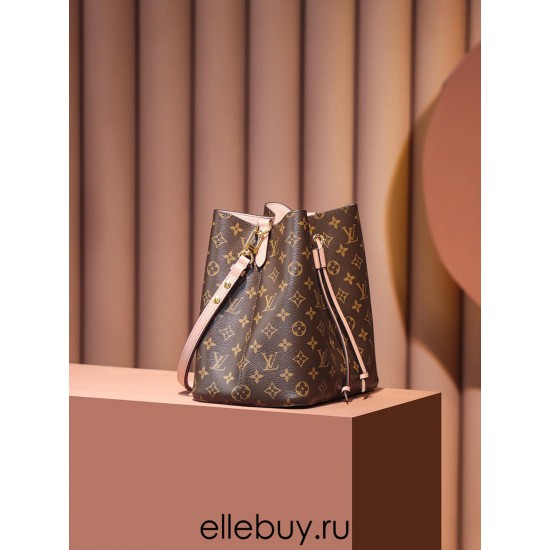 Louis Vuitton M44022 Cherry Blossom Pink Gaston-Louis  NeoNoe Bucket Bag Monogram: Size - 26x26x17.5 cm