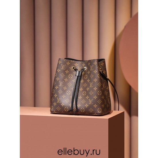 Louis Vuitton M44020 Black Gaston-Louis NeoNoe Bucket Bag Monogram: Size - 26x26x17.5 cm