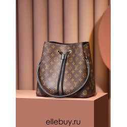 Louis Vuitton M44020 Black Gaston-Louis NeoNoe Bucket Bag Monogram: Size - 26x26x17.5 cm