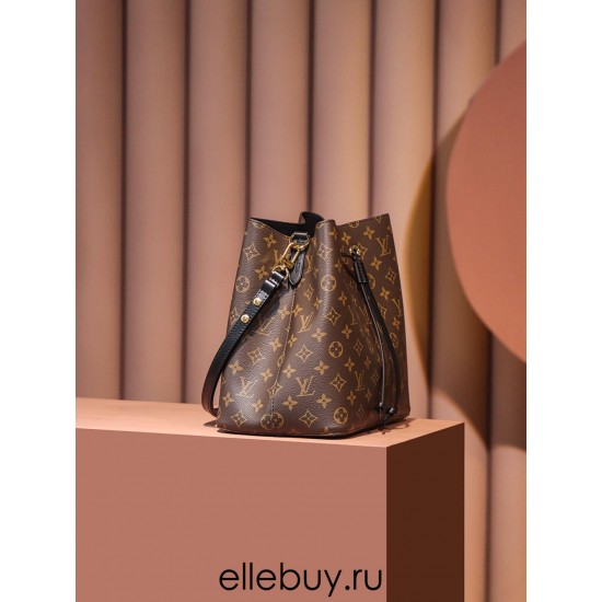 Louis Vuitton M44020 Black Gaston-Louis NeoNoe Bucket Bag Monogram: Size - 26x26x17.5 cm