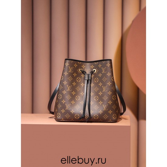 Louis Vuitton M44020 Black Gaston-Louis NeoNoe Bucket Bag Monogram: Size - 26x26x17.5 cm