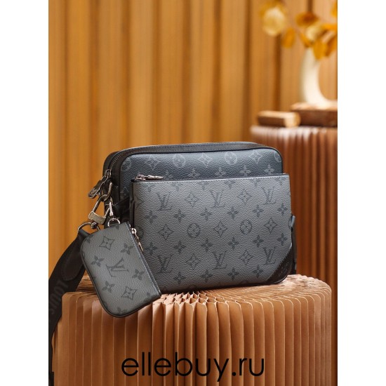 Louis Vuitton M69443 TRIO POCHETTE Handbag Monogram Eclipse Black: Size - 25x18.5x7cm