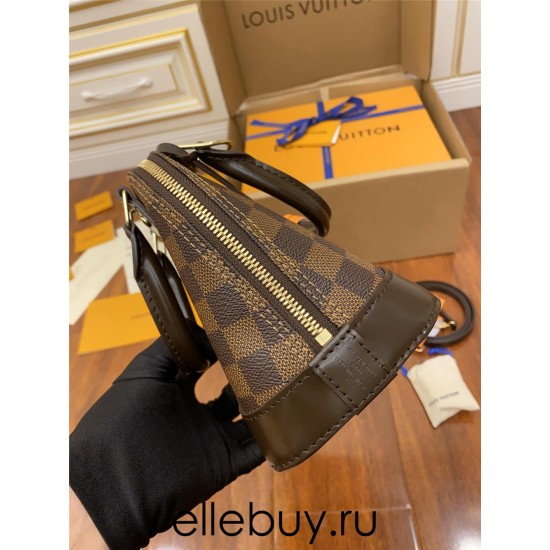 Louis Vuitton N41221 ALMA BB Damier Ebène Monogram coffee color Shell Bag: Size - 25×19×12cm