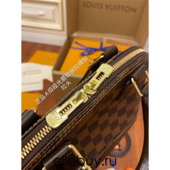 Louis Vuitton N41221 ALMA BB Damier Ebène Monogram coffee color Shell Bag: Size - 25×19×12cm