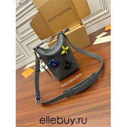 Louis Vuitton HOBO CRUISER Small Handbag (M20875) Gray 2022 Fall/Winter Designer Virgil Abloh Taurillon Monogram Leather: Size - 17x24x8.5cm