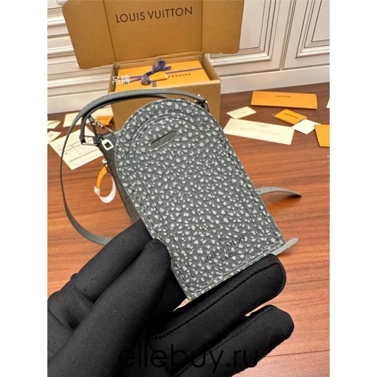 Louis Vuitton HOBO CRUISER Small Handbag (M20875) Gray 2022 Fall/Winter Designer Virgil Abloh Taurillon Monogram Leather: Size - 17x24x8.5cm