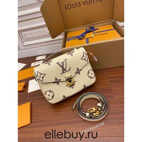 Louis Vuitton M45596 White Print Pochette MÉTIS Metis 2021 Spring: Size - 25x19x7 cm