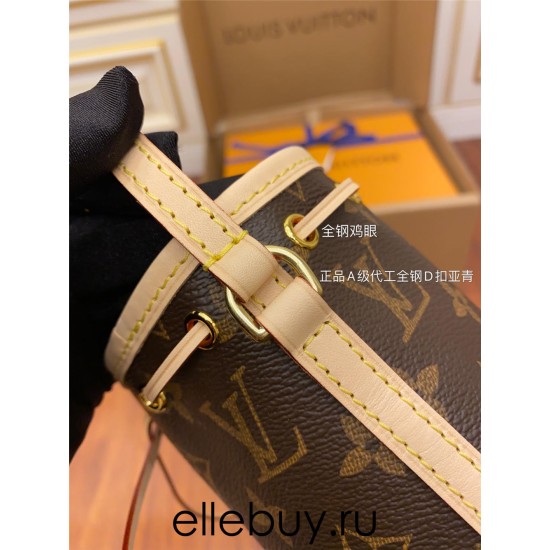 Louis Vuitton Best-selling NANO NOE Handbag (M41346) Classic Monogram: Size - 13x 15x 9cm