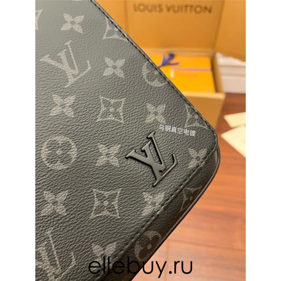 Louis Vuitton DISTRICT Small Messenger Bag (M46255) Monogram Eclipse Black Monogram Eclipse Black: Size - 26x20x7cm