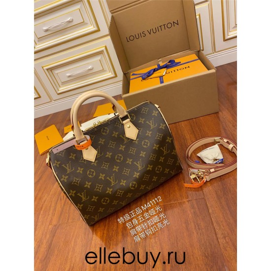 Louis Vuitton SPEEDY 30 Handbag with Shoulder Strap (M41112) Size: 30X21X17CM