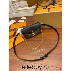 Louis Vuitton PADLOCK ON STRAP Handbag (M80559) Black Monogram Size: 19x11x3cm