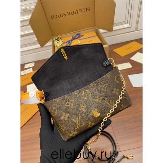 Louis Vuitton PADLOCK ON STRAP Handbag (M80559) Black Monogram Size: 19x11x3cm