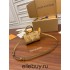 Louis Vuitton M81457 Tan Nano Speedy Handbag Embossed Leather Size: 16x10x7.5 cm