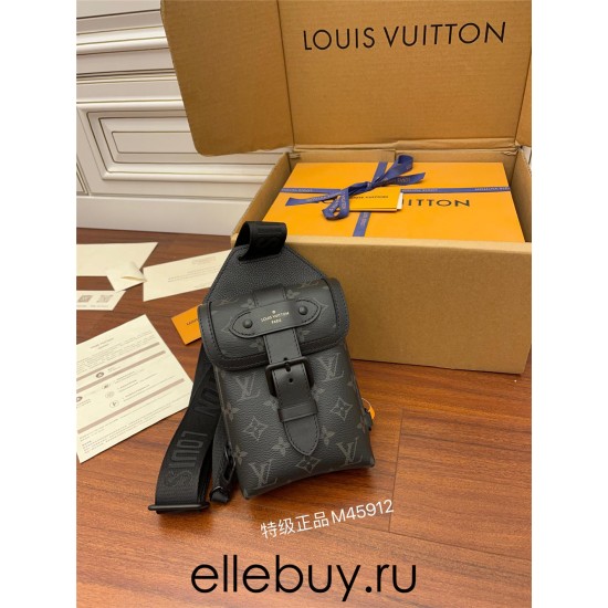 Louis Vuitton SAUMUR Shoulder Bag (M45912) Monogram Eclipse Black Size: 13x18x3.5cm