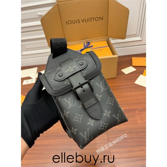 Louis Vuitton SAUMUR Shoulder Bag (M45912) Monogram Eclipse Black Size: 13x18x3.5cm