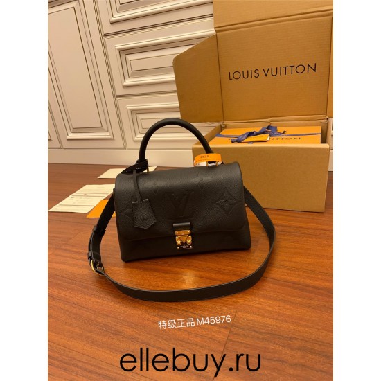 Louis Vuitton M45976 Black New Madeleine Medium Handbag Monogram Empreinte Embossed Leather Size: 30x19.5x11 cm