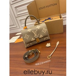 Louis Vuitton M46041 Bicolor Embossed Grained Calfskin New Madeleine Medium Handbag Monogram Empreinte Embossed Leather Size: 30x19.5x11 cm