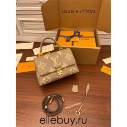 Louis Vuitton M46041 Bicolor Embossed Grained Calfskin New Madeleine Medium Handbag Monogram Empreinte Embossed Leather Size: 30x19.5x11 cm