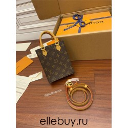 Louis Vuitton PETIT SAC PLAT Handbag (M81295) Monogram Size: 14x15x5cm