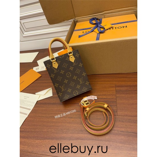 Louis Vuitton PETIT SAC PLAT Handbag (M81295) Monogram Size: 14x15x5cm