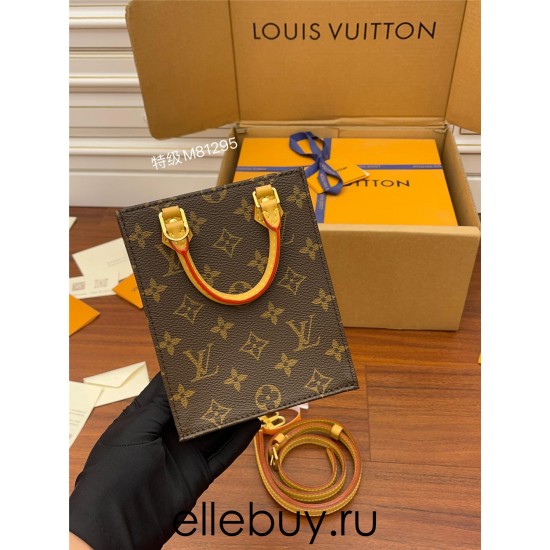 Louis Vuitton PETIT SAC PLAT Handbag (M81295) Monogram Size: 14x15x5cm