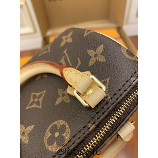 Louis Vuitton Best-selling NANO SPEEDY Handbag (M61252) Monogram Size: 16X11X9CM