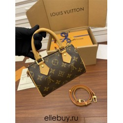 Louis Vuitton NANO SPEEDY Handbag (M81085) Nano Speedy Monogram Size: 16x10x7.5cm