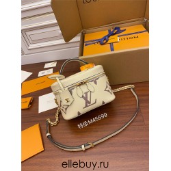 Louis Vuitton M45599 White Print Vanity Small Handbag Giant Monogram Embossed Size: 19×13×11cm