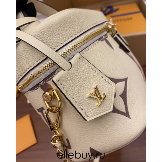 Louis Vuitton M45599 White Print Vanity Small Handbag Giant Monogram Embossed Size: 19×13×11cm