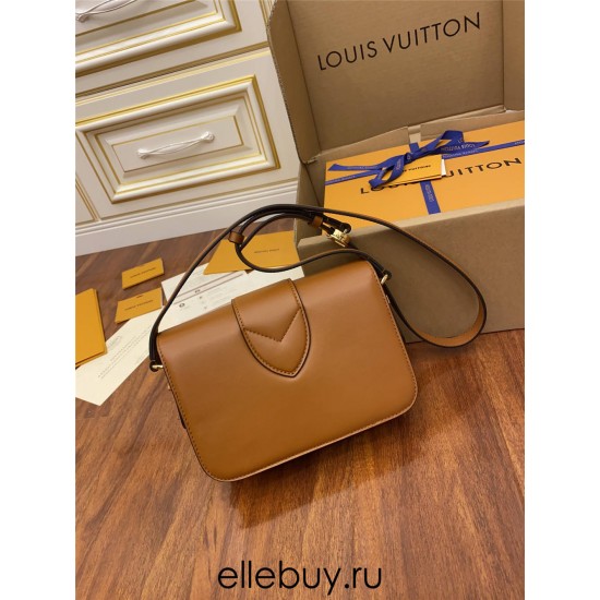 Louis Vuitton M55952 Brown Pont 9 SOFT Medium Handbag LV Pont 9 Soft Handbag with Glossy Leather Size: 25x17.5x8 cm