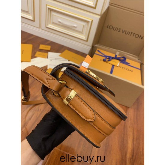 Louis Vuitton M55952 Brown Pont 9 SOFT Medium Handbag LV Pont 9 Soft Handbag with Glossy Leather Size: 25x17.5x8 cm