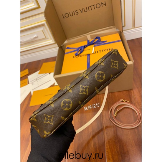 Louis Vuitton Pochette Accessoires Monogram coffee color Single Shoulder Bag  M40712 Monogram Size: 24x14x4cm