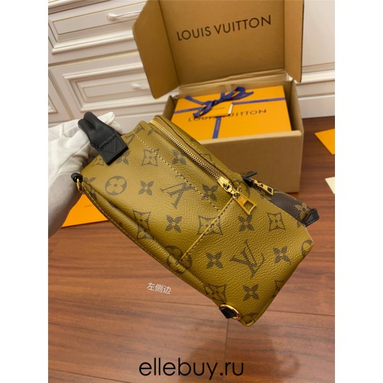 Louis Vuitton M44872 PALM SPRINGS Mini Backpack in Monogram Reverse Canvas, Size: 17x22x10cm