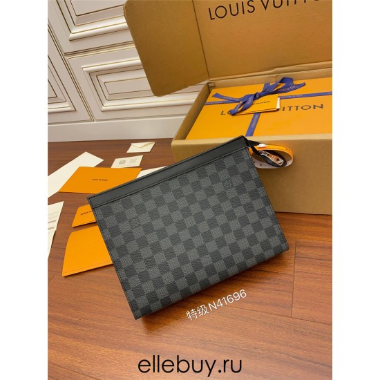 Louis Vuitton N41696 POCHETTE VOYAGE Damier Graphite Monogram Black  Handbag Black and Gray Monogram Eclipse Black Canvas, 26.0x20.0x5.0cm